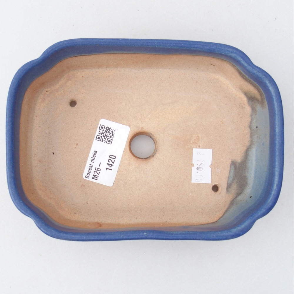 Ceramic bonsai bowl 16 x 11,5 x 4 cm, colour blue