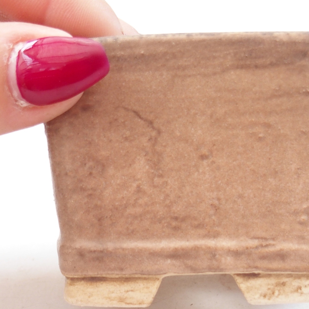 Ceramic bonsai bowl 6 x 6 x 4,5 cm, pink color