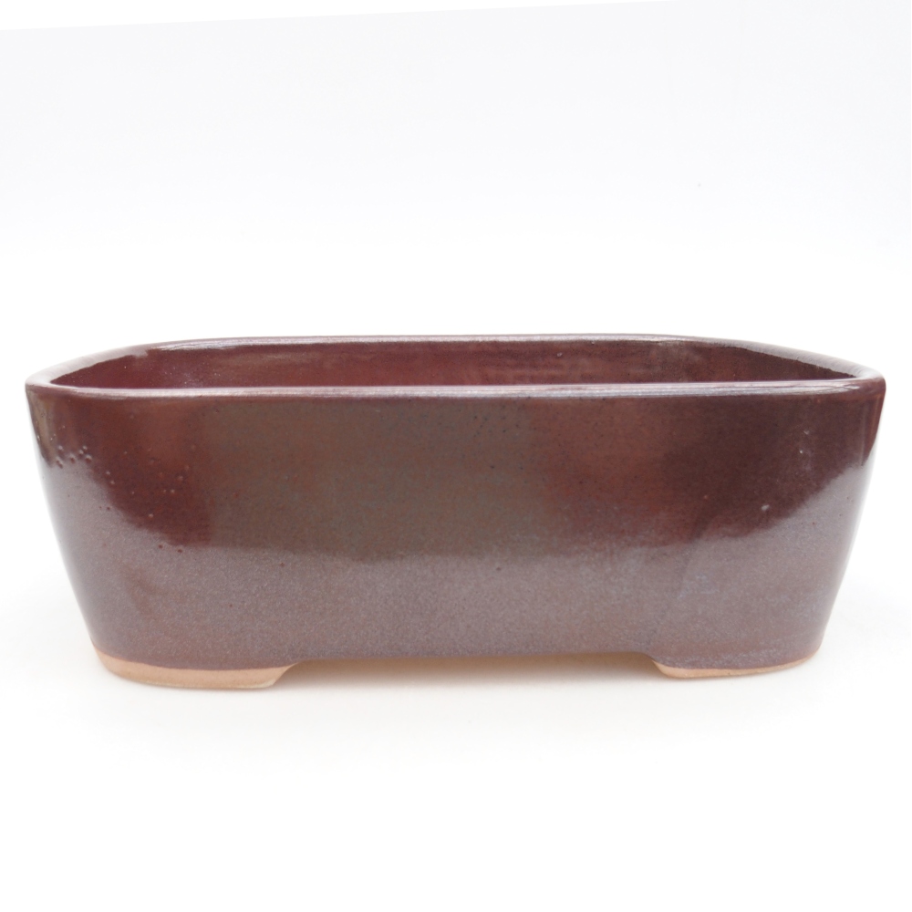 Ceramic bonsai bowl 23,5 x 18 x 7,5 cm, brown