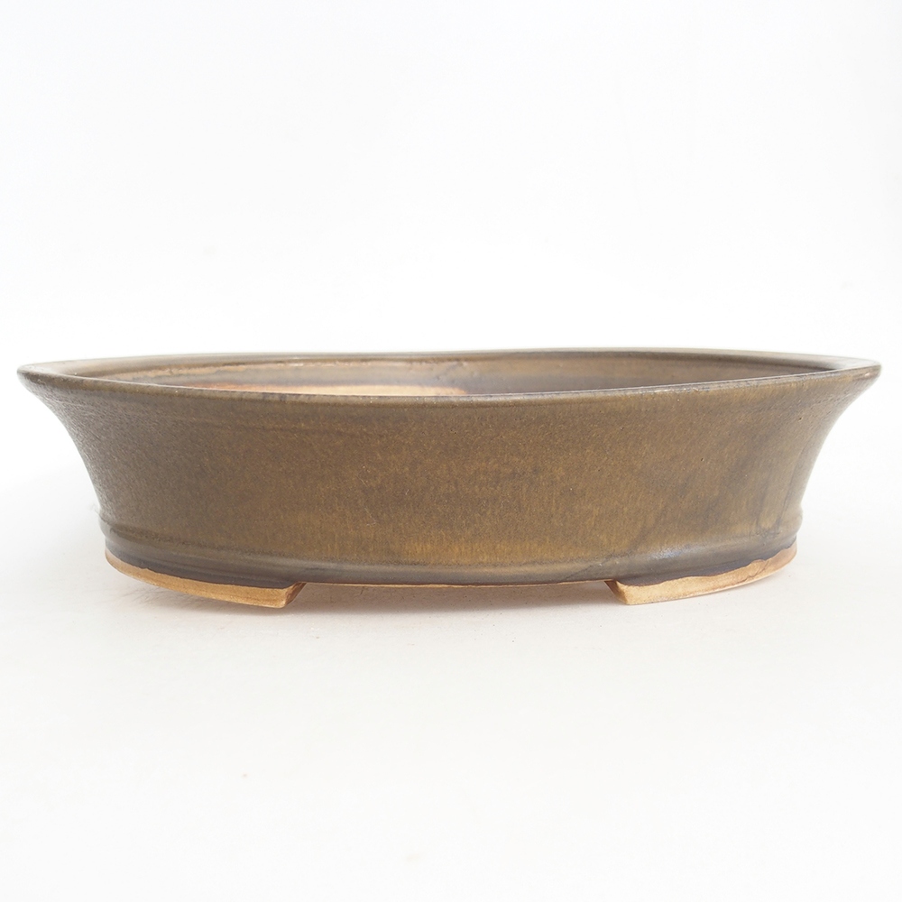 Ceramic bonsai bowl 28 x 25 x 6,5 cm, brown