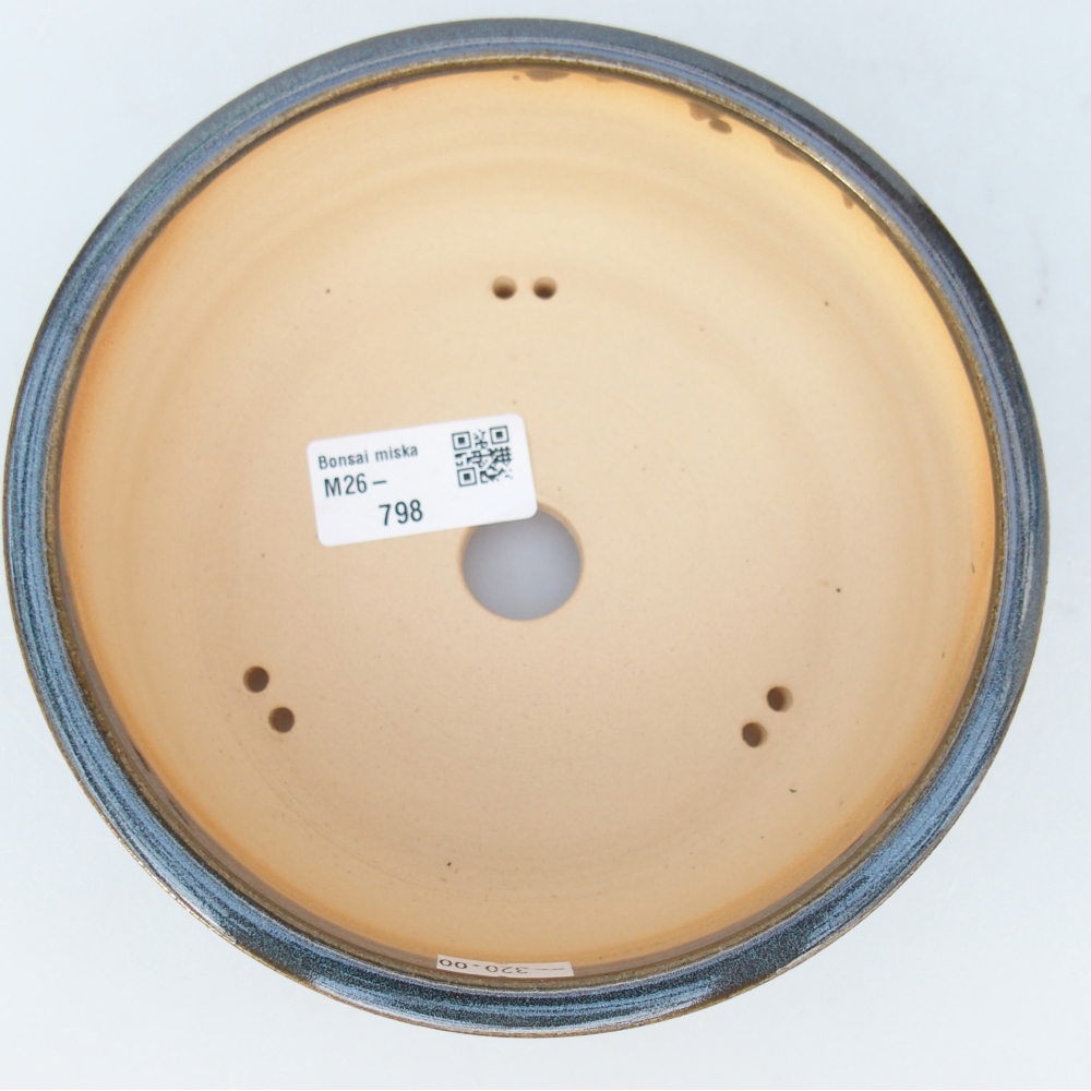 Ceramic bonsai bowl 16 x 16 x 6 cm, blue-grey