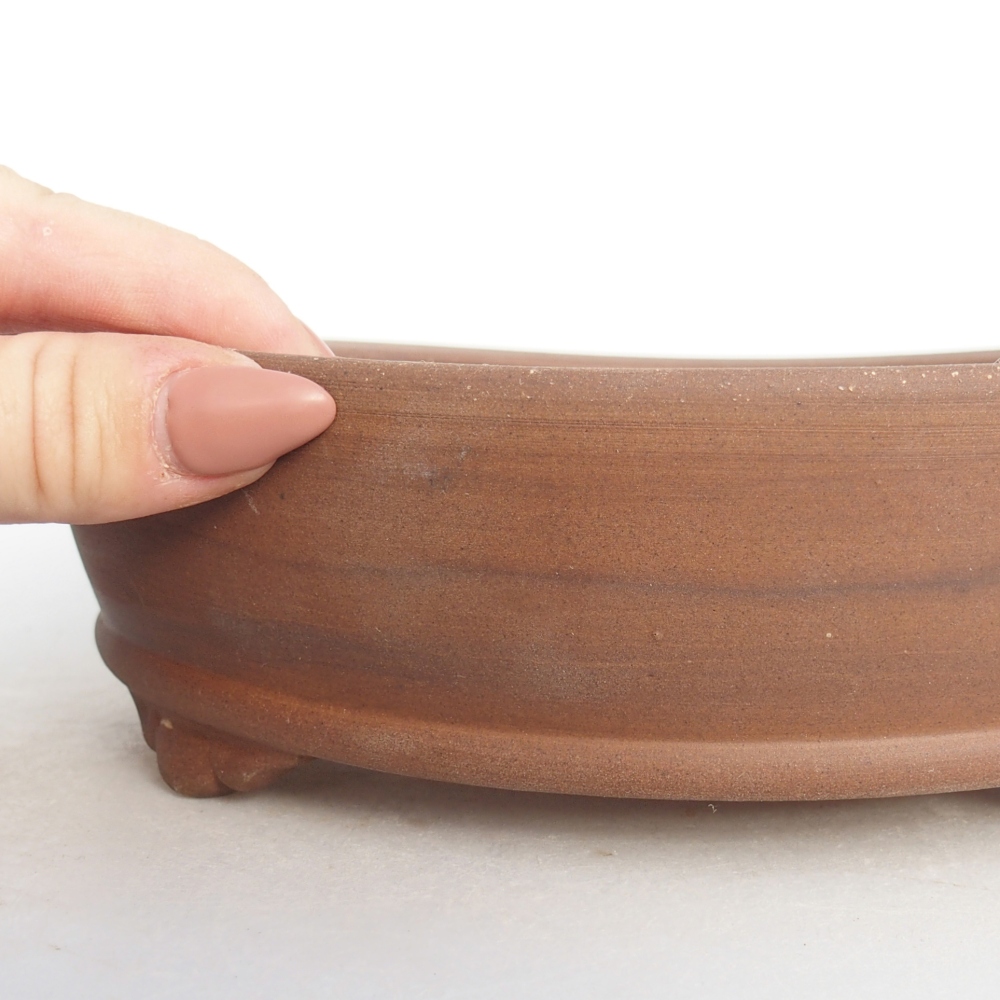 Ceramic bonsai bowl 21 x 21 x 6 cm, brown