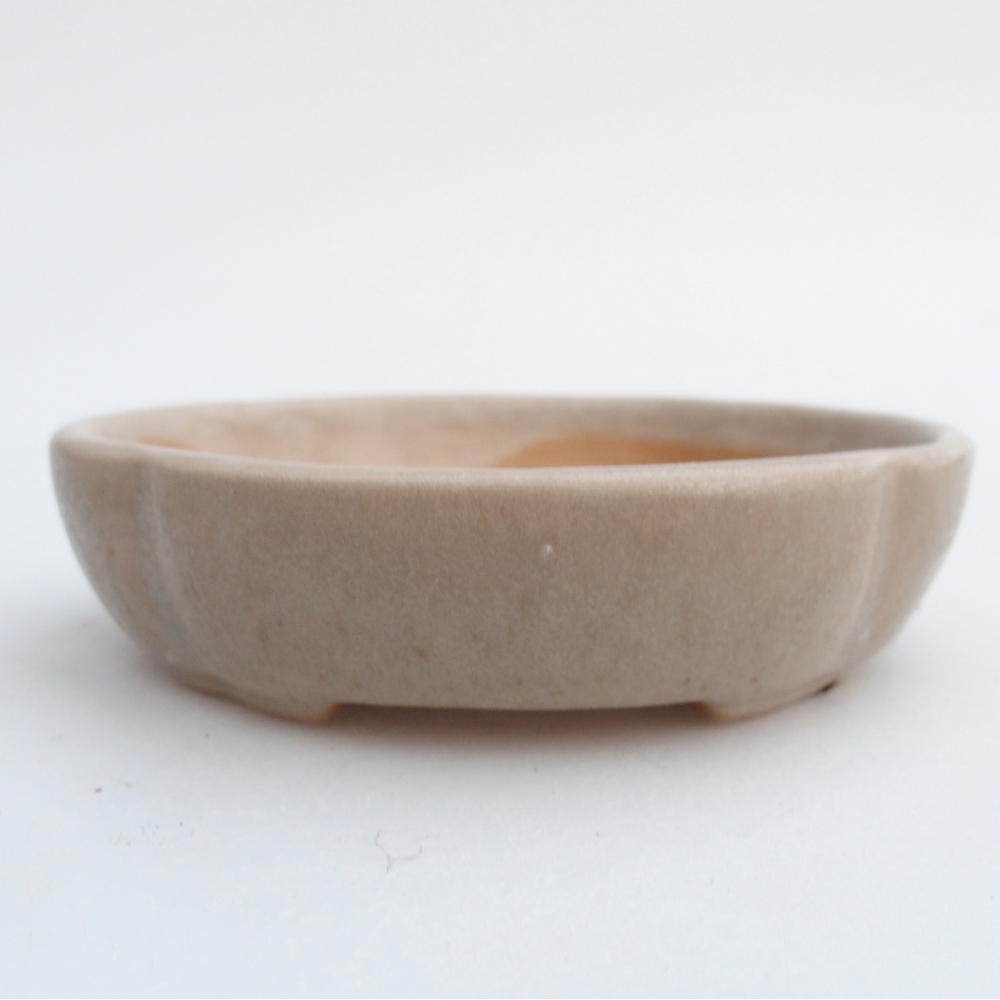 Ceramic bonsai bowl 11 x 11 x 3 cm, colour beige
