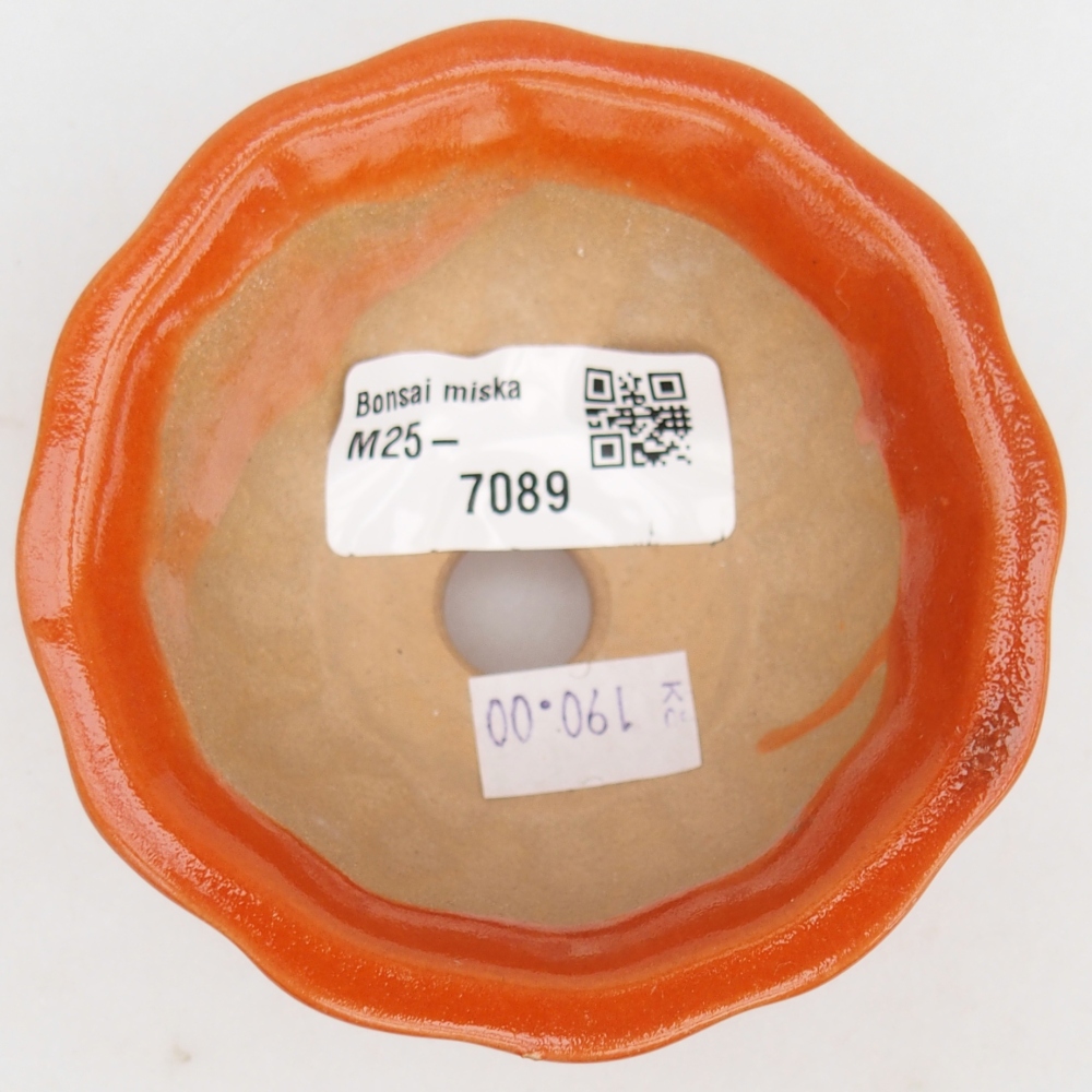 Ceramic bonsai bowl 8,5 x 8,5 x 4,5 cm, orange