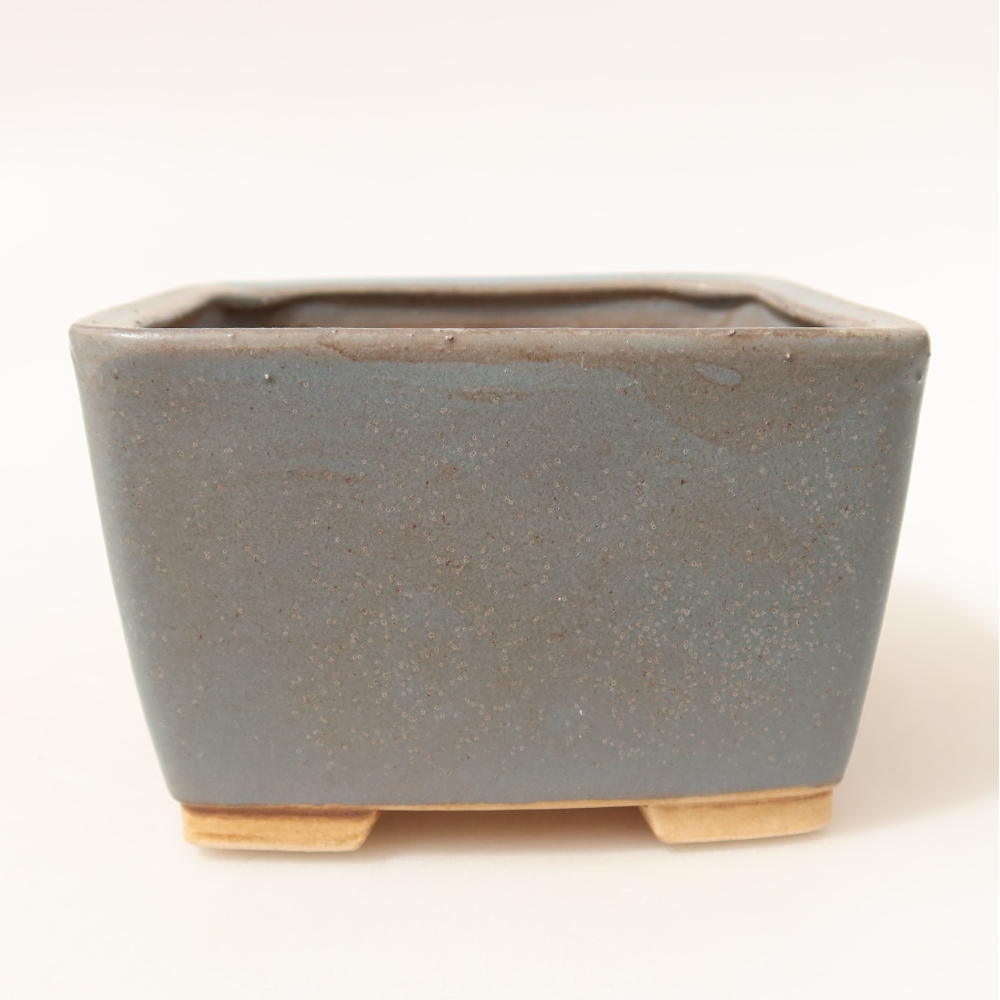 Ceramic bonsai pot, 10.5 x 10.5 x 7 cm, blue
