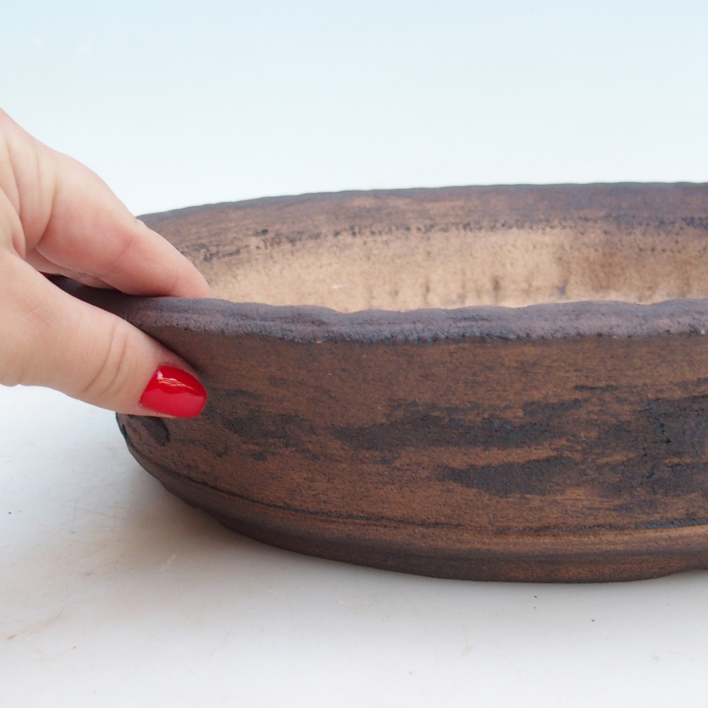 Bonsai bowl 34 x 34 x 7,5 cm , colour brown