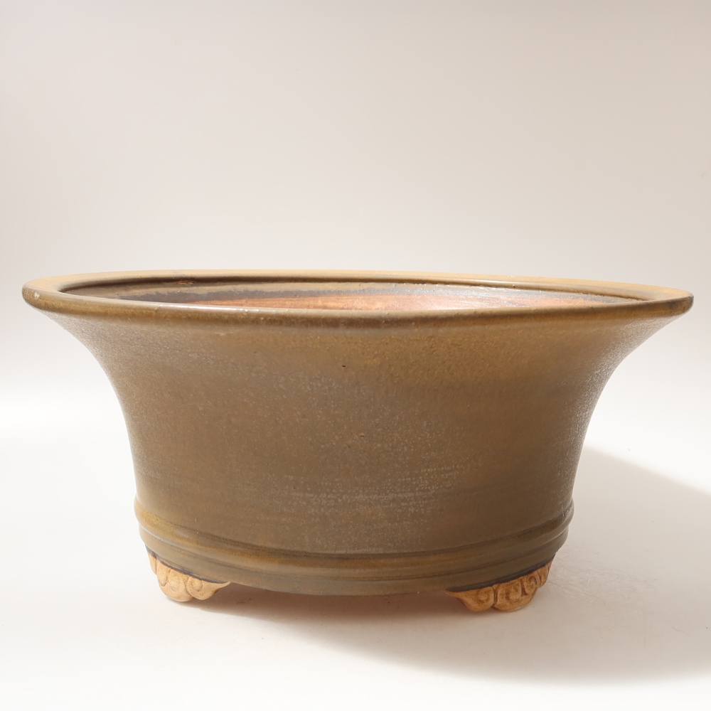 Ceramic bonsai bowl 32 x 32 x 14 cm, brown