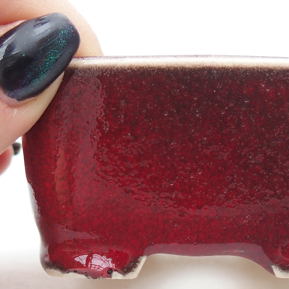 Mini bonsai bowl 7 x 7 x 4 cm, colour red