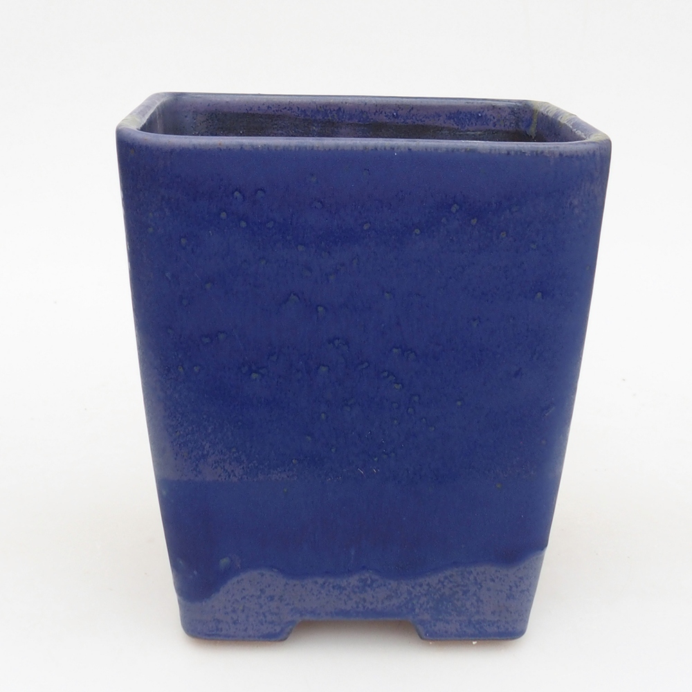 Ceramic bonsai bowl 14 x 14 x 15 cm, colour blue