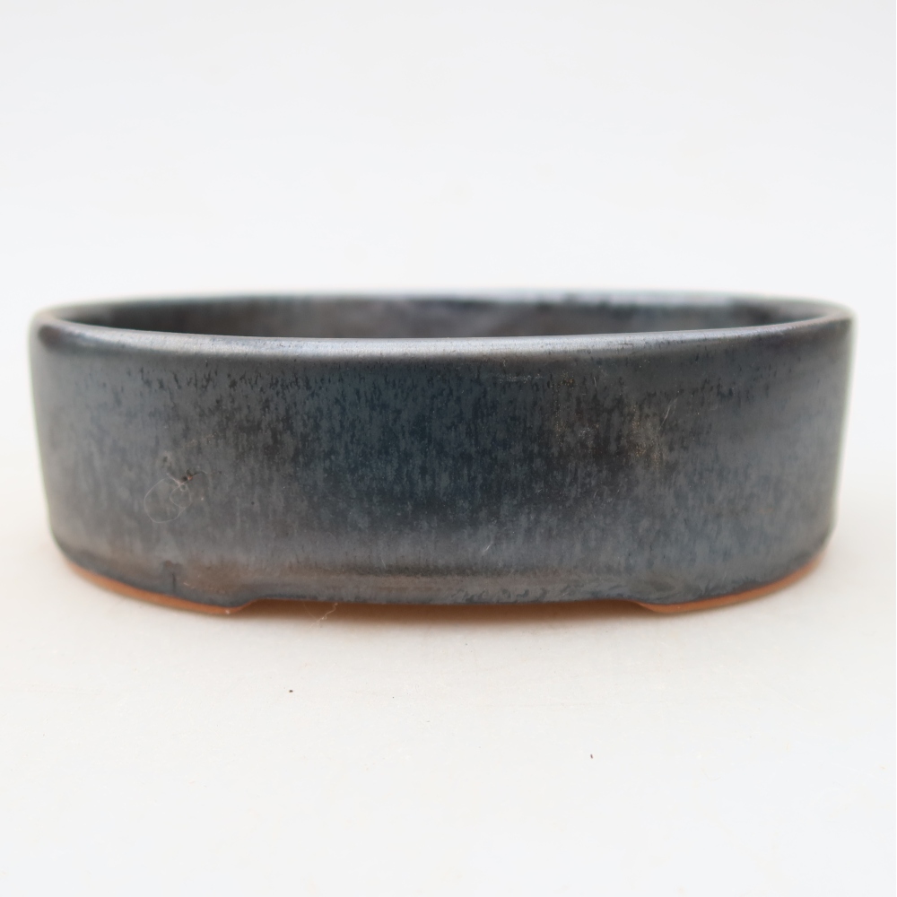 Ceramic bonsai pot, 13 x 10 x 3.5 cm, gray