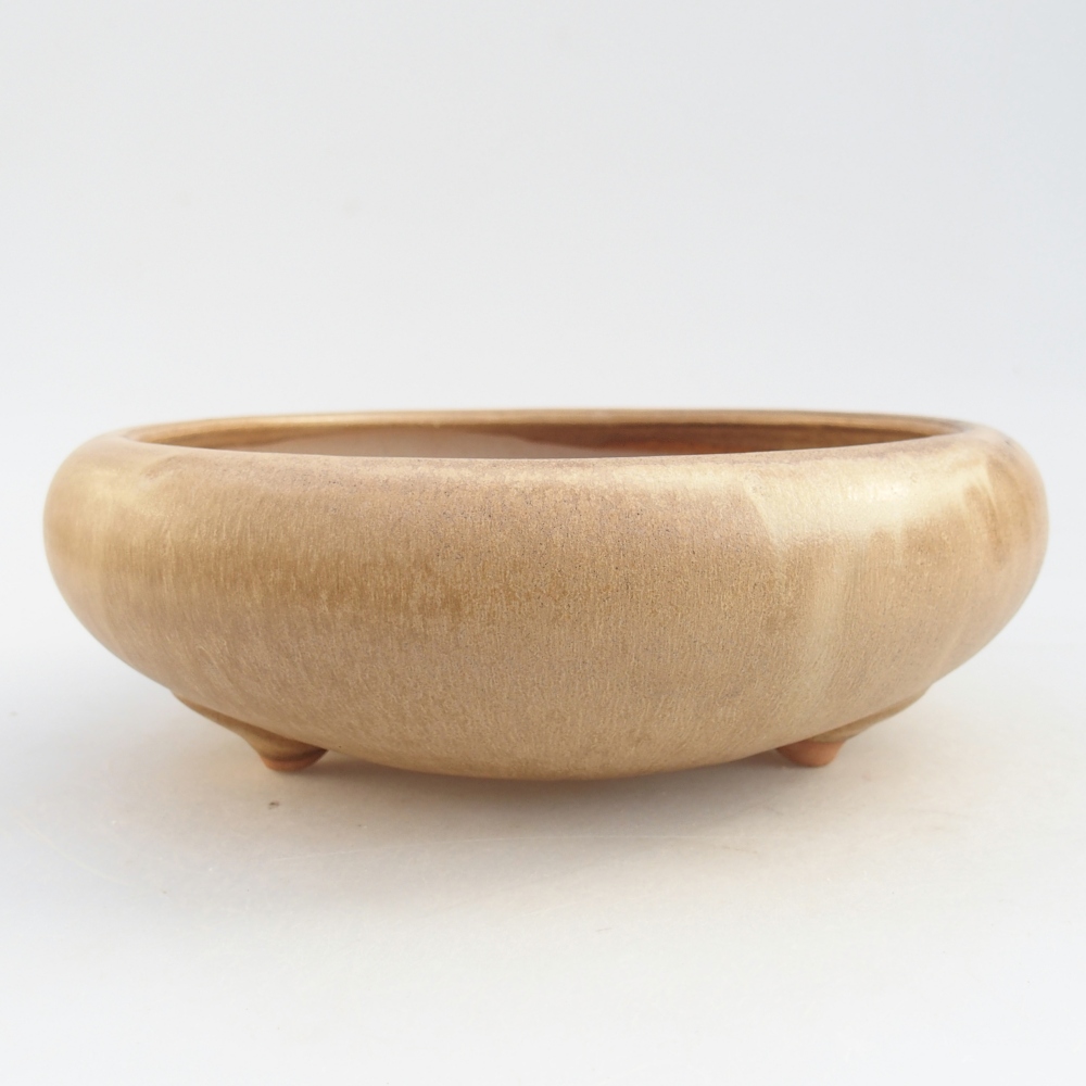 Ceramic bonsai bowl 21 x 21 x 7,5 cm, colour beige