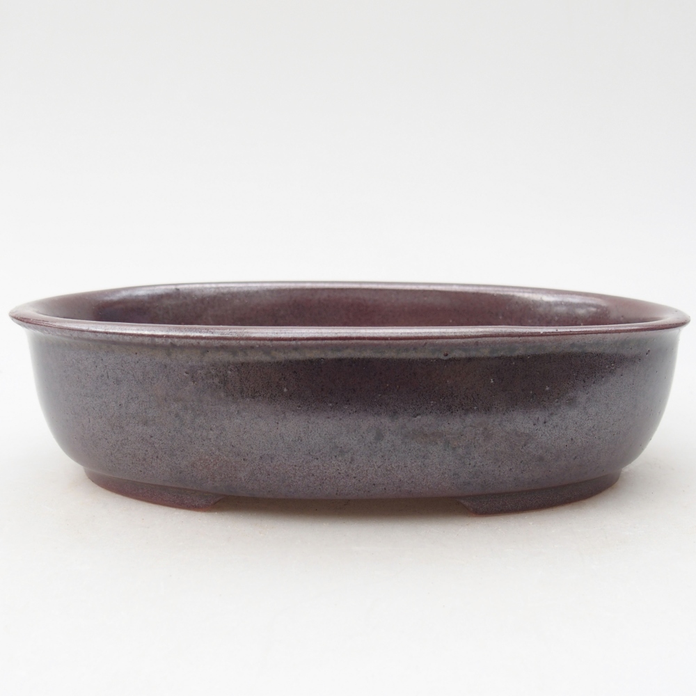 Ceramic bonsai bowl 19 x 14,5 x 4,5 cm, brown