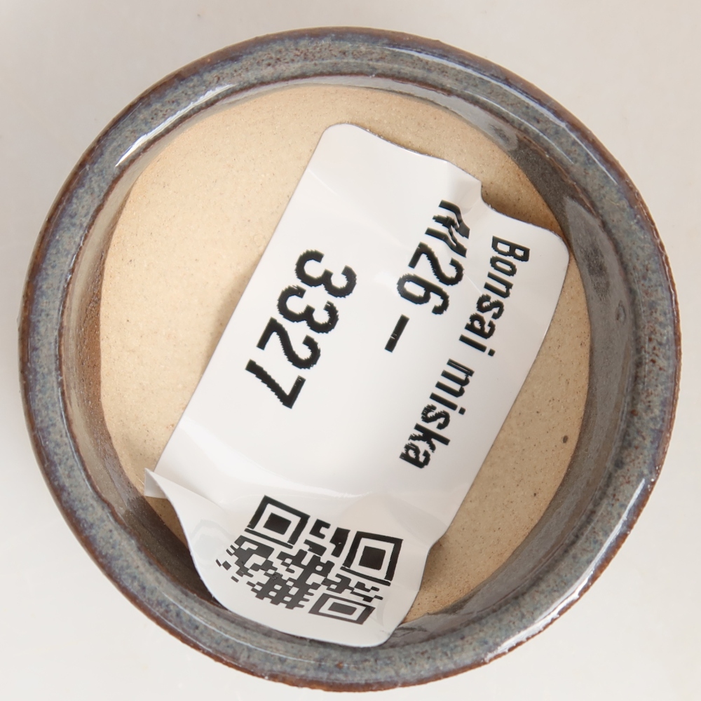 Ceramic bonsai pot, 4 x 4 x 2 cm, gray