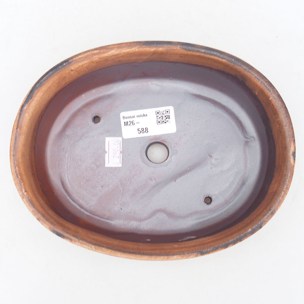 Ceramic bonsai bowl 19 x 14 x 5 cm, brown