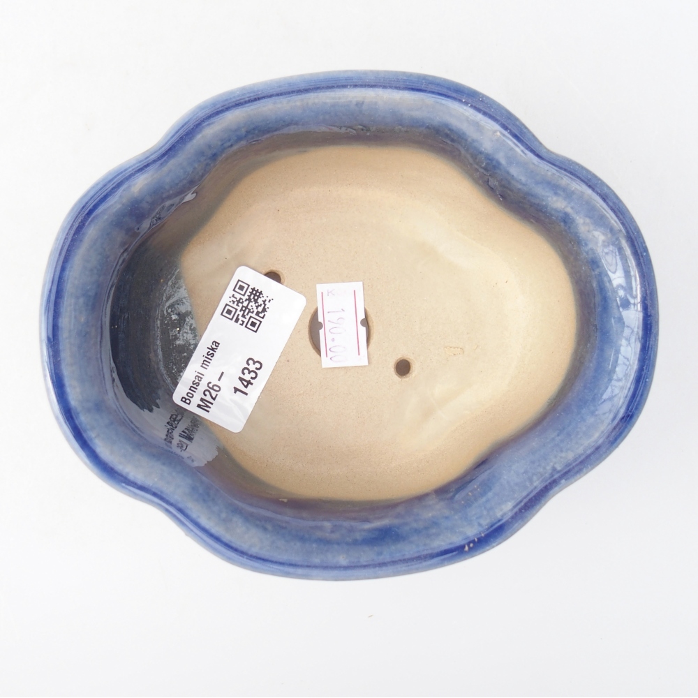 Ceramic bonsai bowl 13,5 x 11 x 5,5 cm, colour blue