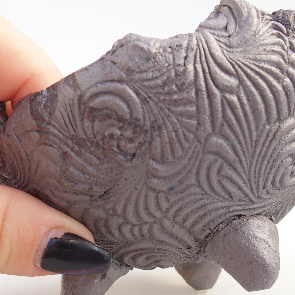 Ceramic Shell 10 x 9 x 7 cm , metallic colour