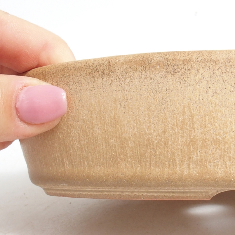 Ceramic bonsai bowl 16,5 x 11 x 4 cm, color beige