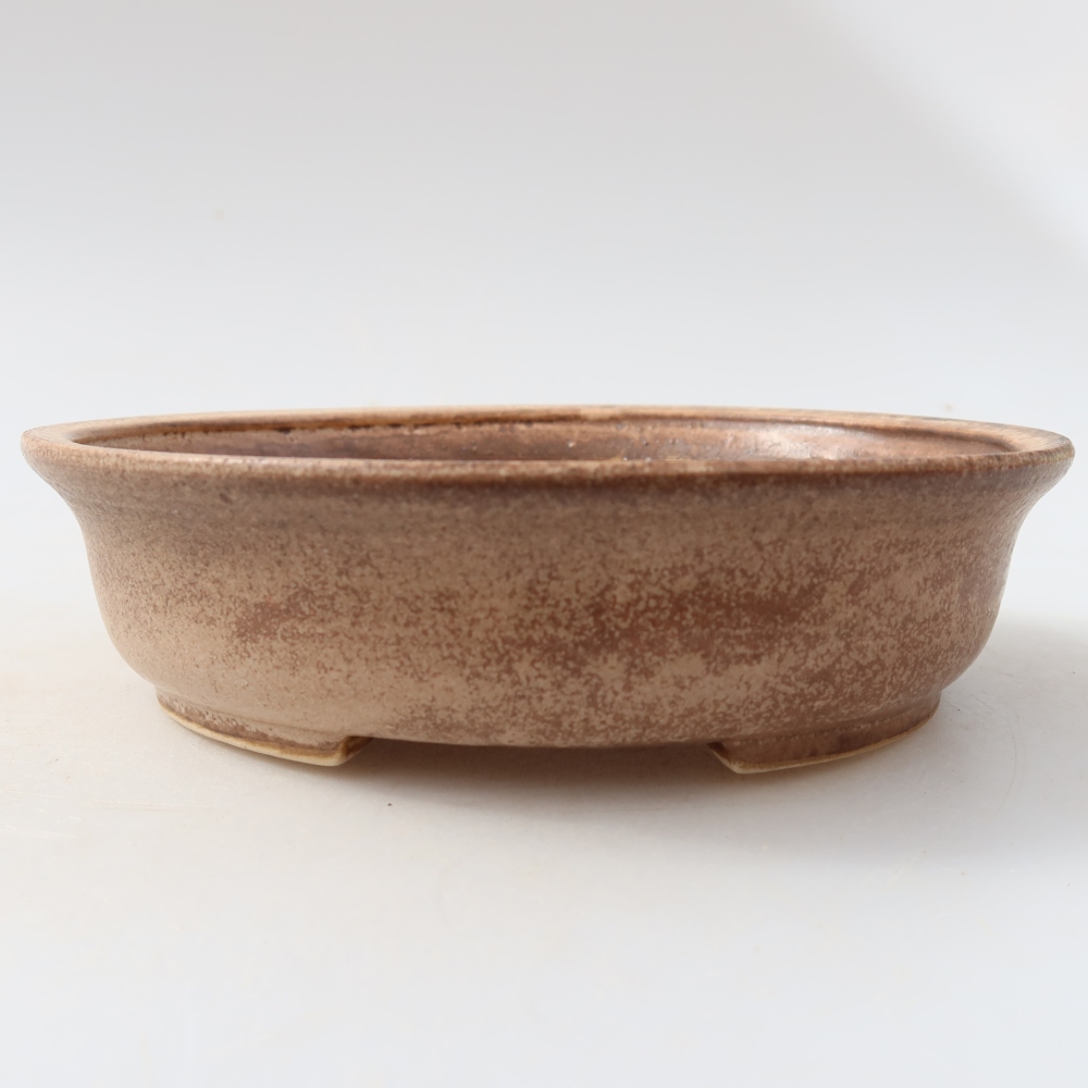 Ceramic bonsai pot, 15.5 x 14.5 x 4 cm, pink