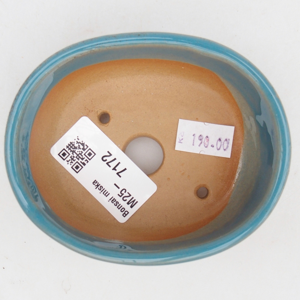 Ceramic bonsai bowl 9,5 x 7,5 x 3,5 cm, colour blue