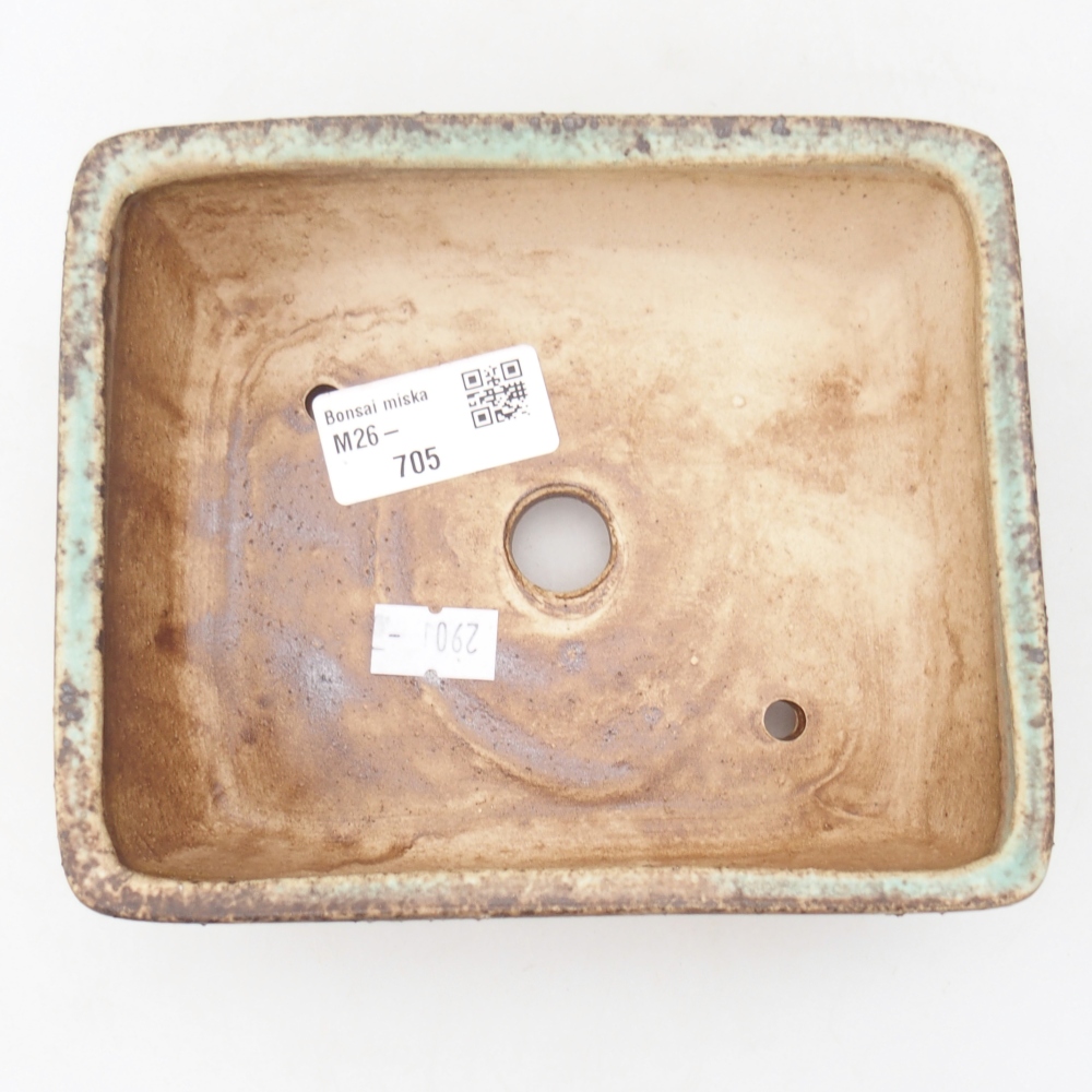 Ceramic bonsai bowl 15 x 12 x 5 cm, green