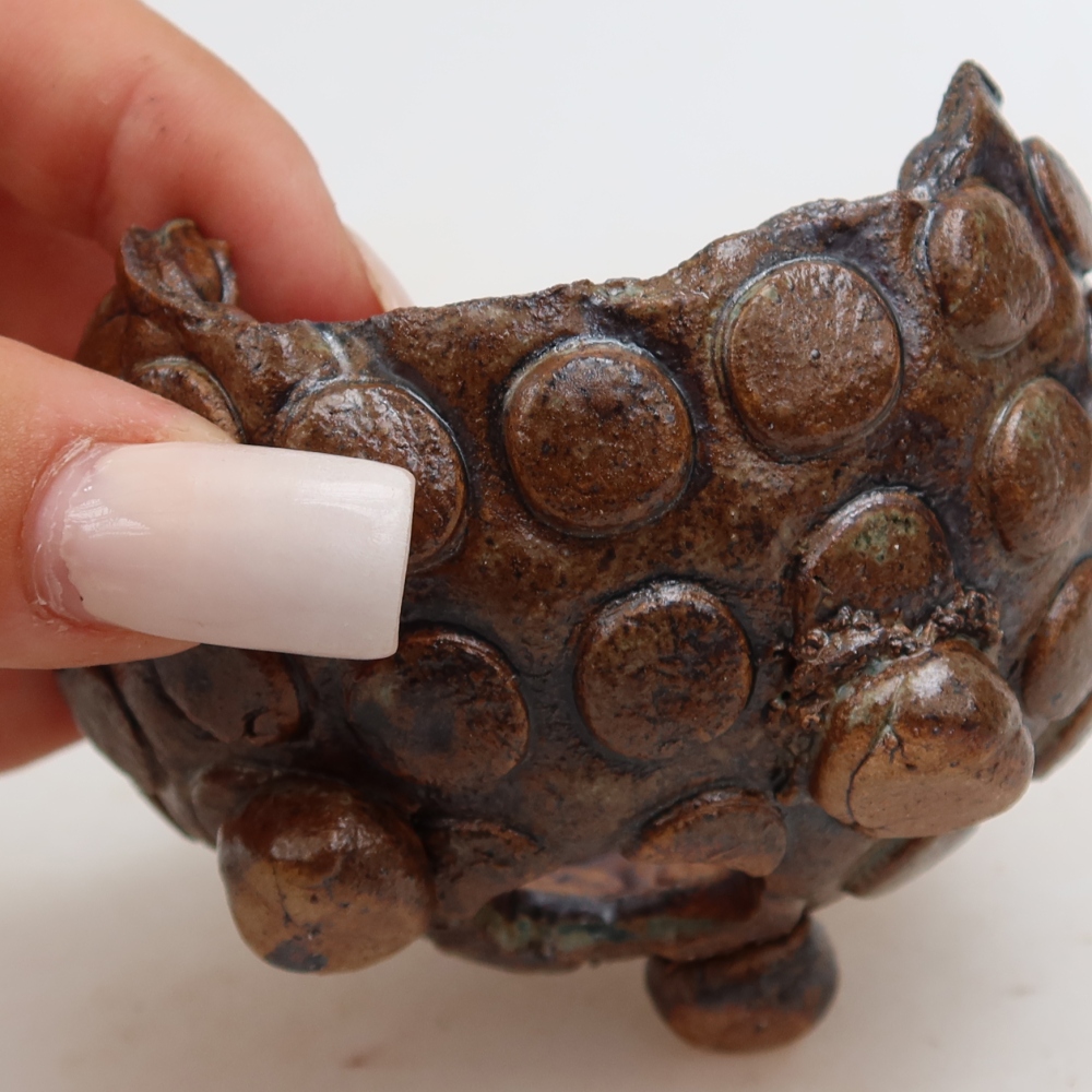 Ceramic Shell  8.5 x 8.5 x 6 cm, brownish-green