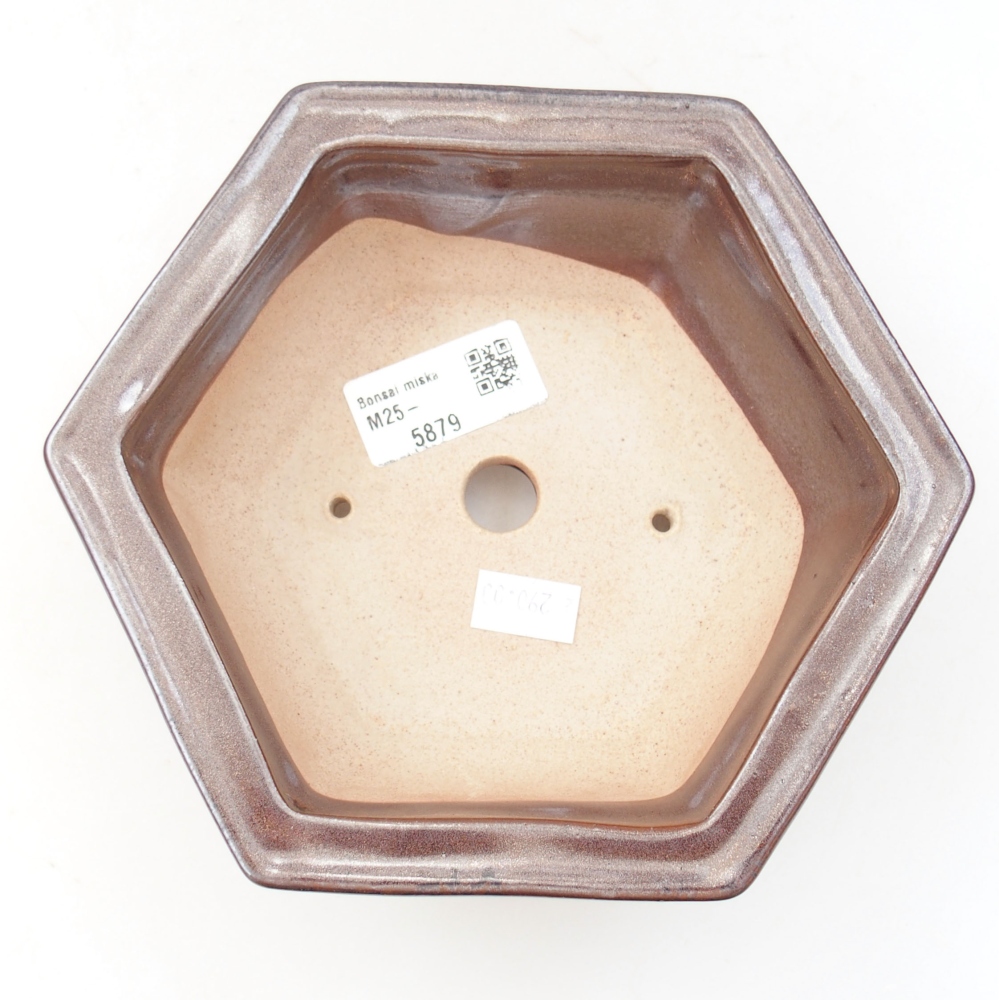 Ceramic bonsai bowl 17 x 15 x 6 cm, color brown