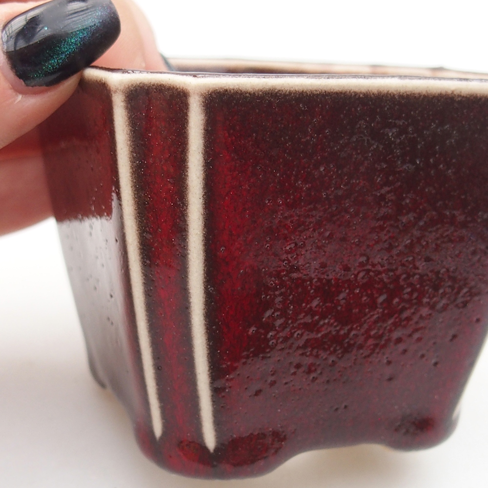 Mini bonsai bowl 7 x 7 x 5,5 cm, colour red