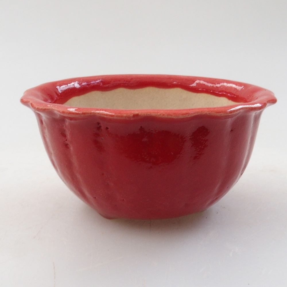 Mini bonsai bowl 7 x 7 x 3,5 cm, color red