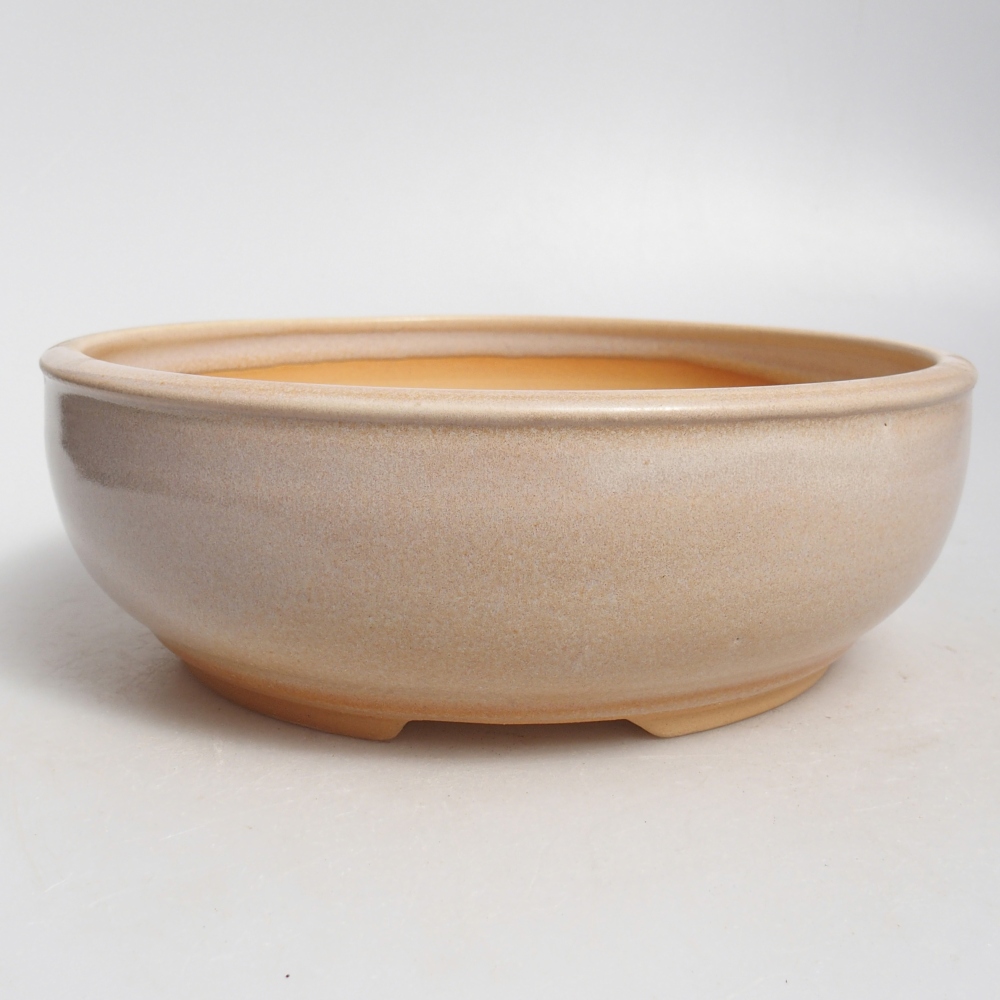 Ceramic bonsai bowl 21 x 21 x 7 cm, colour beige