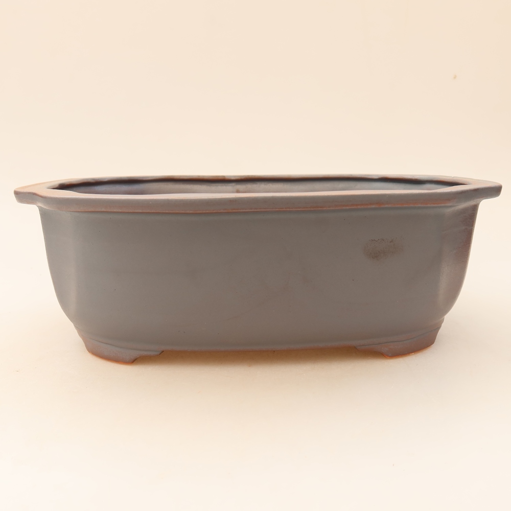 Ceramic bonsai pot, 22.5 x 17.5 x 7.5 cm, metallic color