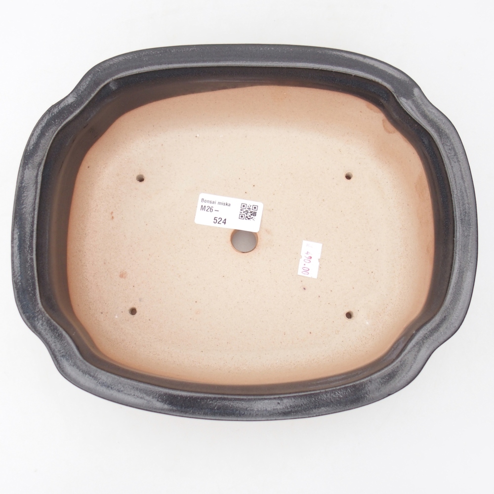 Ceramic bonsai bowl 25 x 21 x 7,5 cm, grey