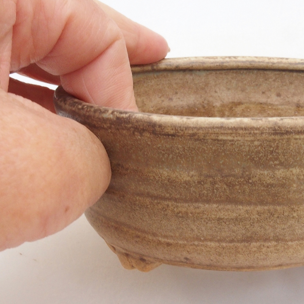 Ceramic bonsai bowl 10,5 x 9 x 4 cm, color brown