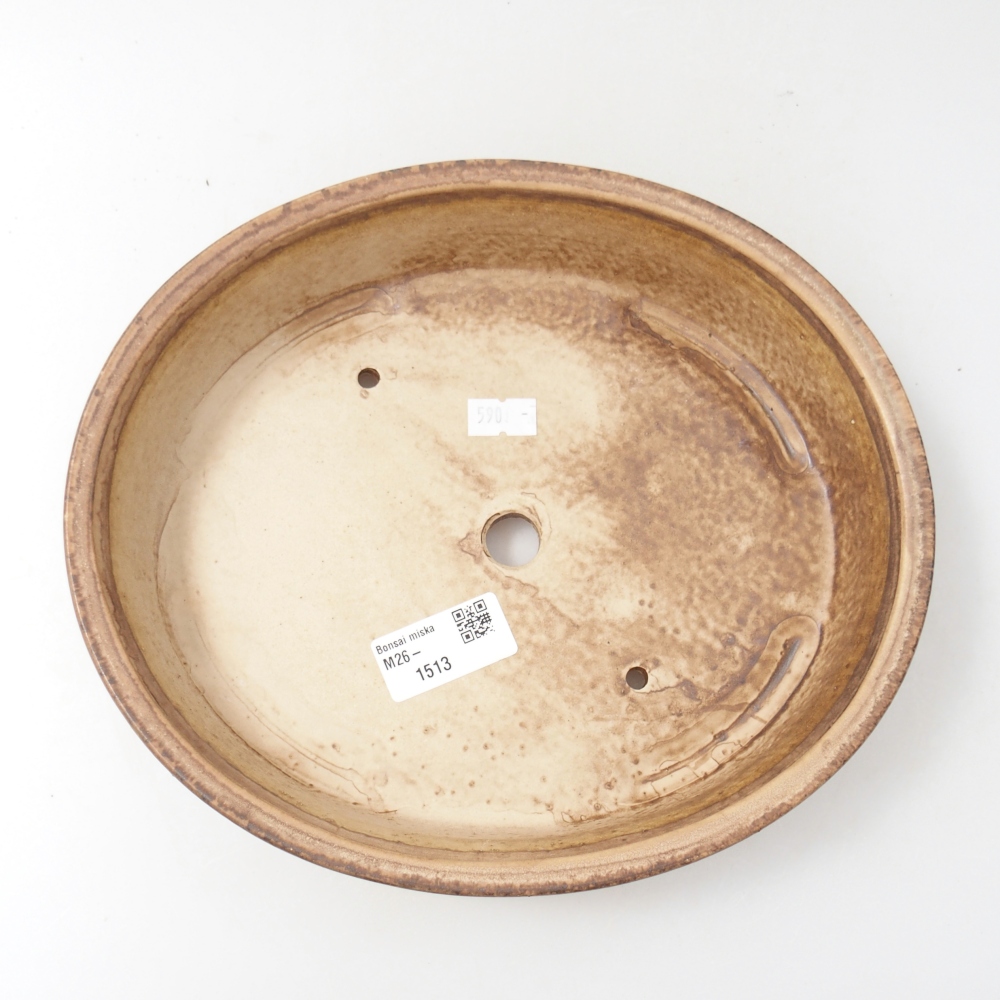 Ceramic bonsai bowl 24 x 21 x 5 cm, colour beige
