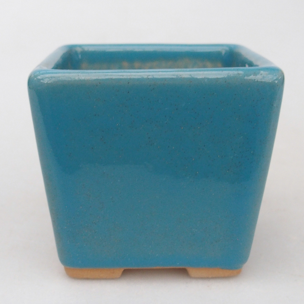 Ceramic bonsai bowl 7,5 x 7,5 x 7 cm, colour blue