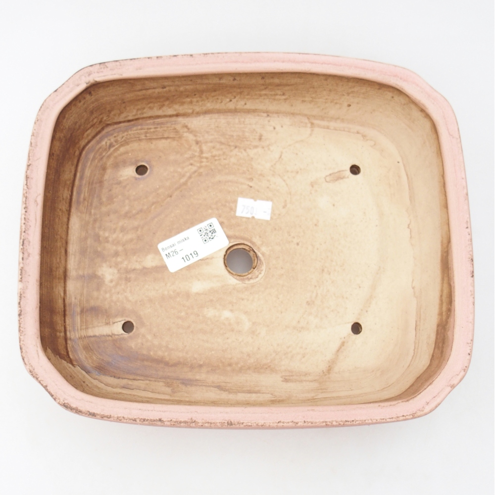 Ceramic bonsai bowl 25 x 21,5 x 6,5 cm, pink