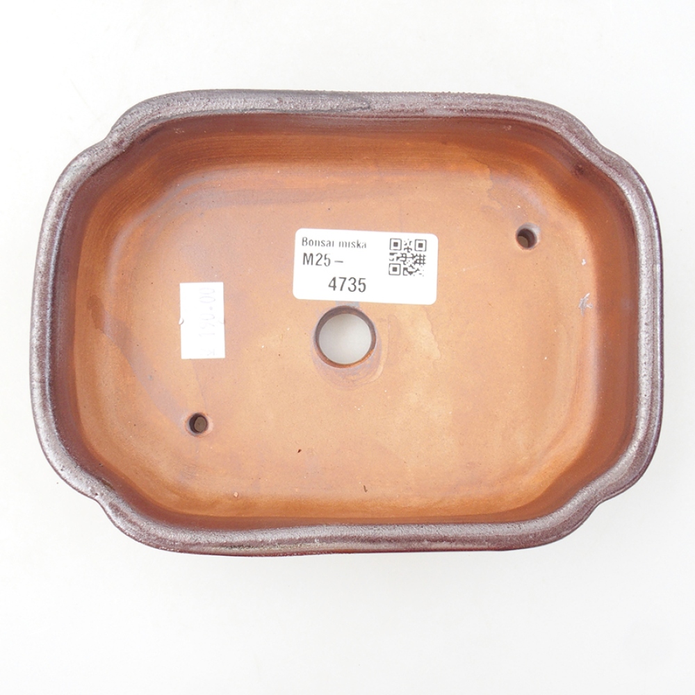 Ceramic bonsai bowl 15 x 11,5 x 4,5 cm, color brown