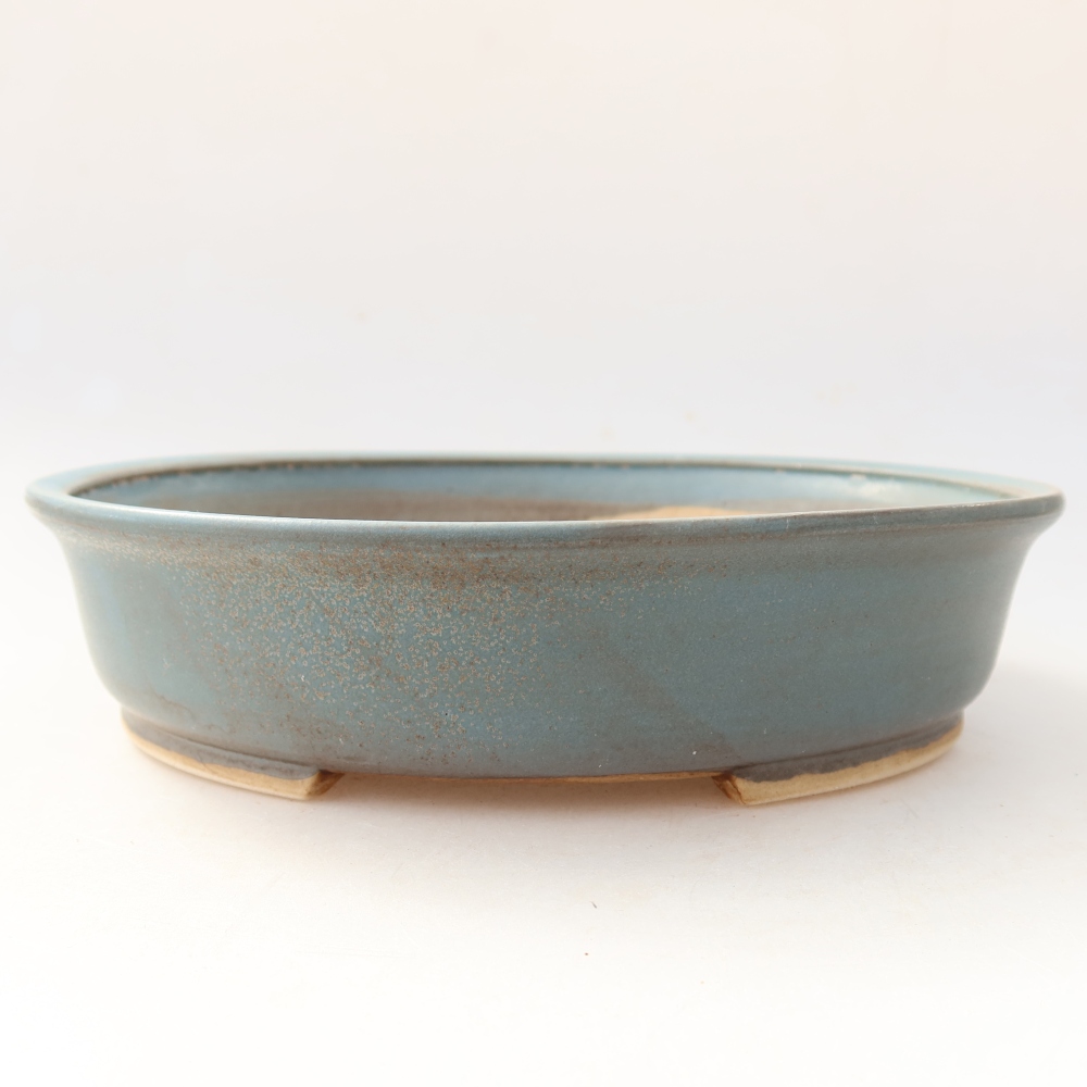 Ceramic bonsai pot, 21 x 19 x 5 cm, blue