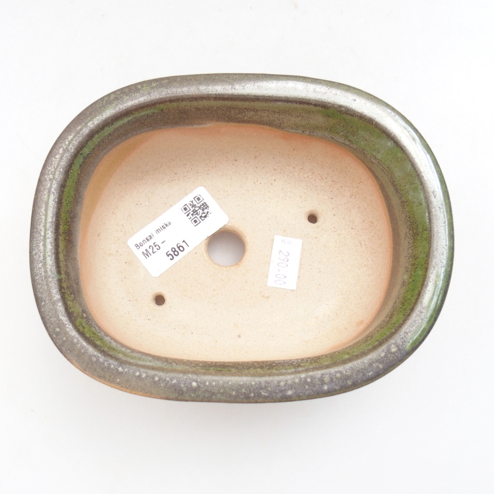 Ceramic bonsai bowl 15,5 x 12 x 6 cm, color green