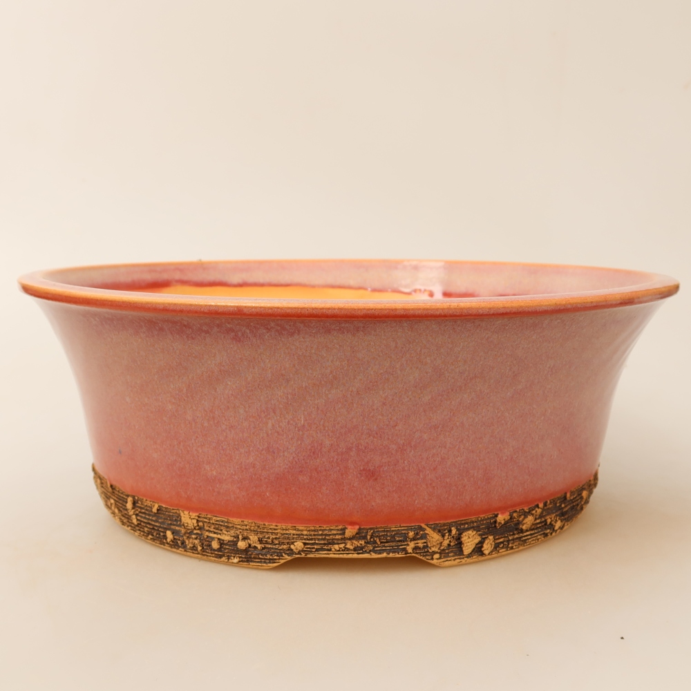 Ceramic bonsai pot, 27 x 27 x 9 cm, pink