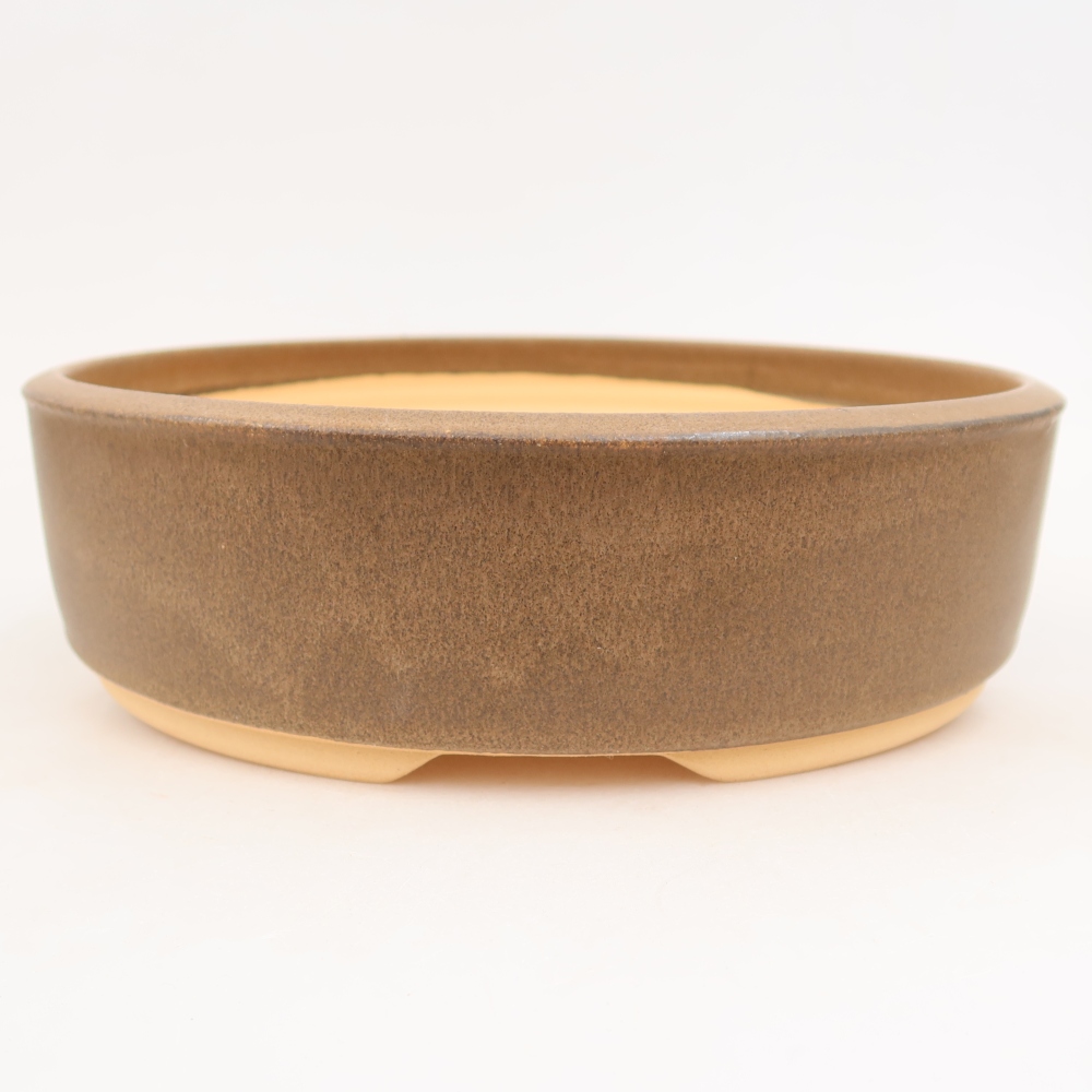 Ceramic bonsai pot, 26 x 26 x 7 cm, brown