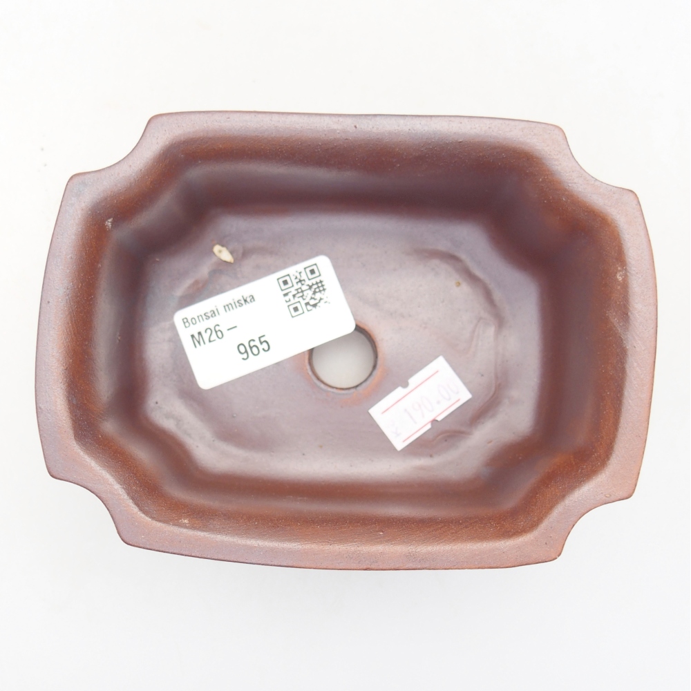 Ceramic bonsai bowl 12 x 9 x 5 cm, metal colour