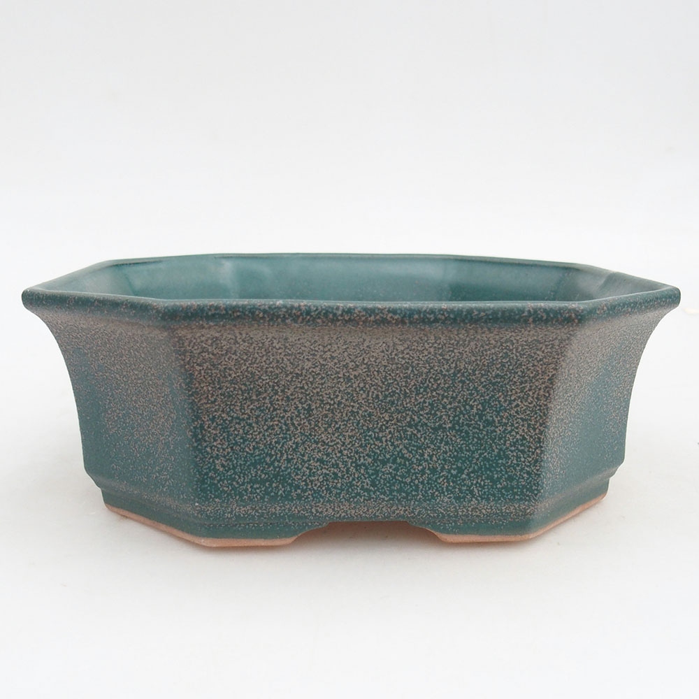 Ceramic bonsai bowl 17,5 x 17,5 x 6 cm, colour blue