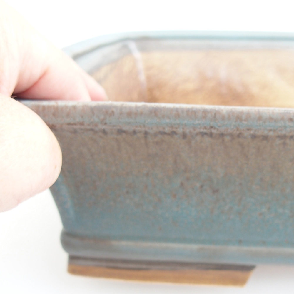 Ceramic bonsai bowl 29,5 x 25 x 7,5 cm, colour blue