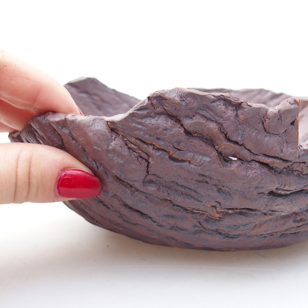 Ceramic shell 19 x 17 x 7 cm , colour brown