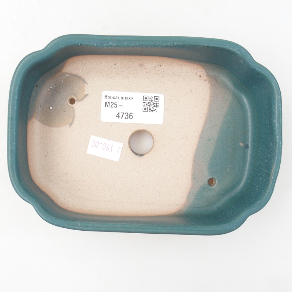Ceramic bonsai bowl 15 x 11,5 x 4,5 cm, color blue