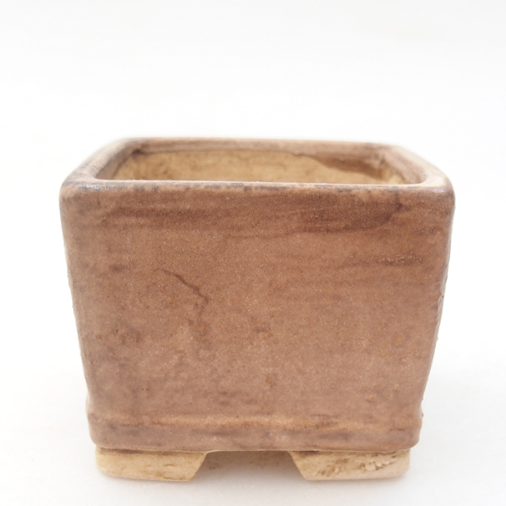 Ceramic bonsai bowl 6 x 6 x 4,5 cm, pink color