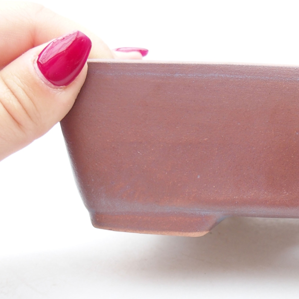 Ceramic bonsai bowl  18 x 13,5 x 5 cm, color metallic
