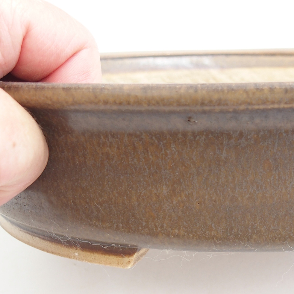 Ceramic bonsai bowl 25,5 x 23 x 5,5 cm, brown