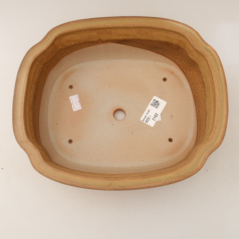 Ceramic bonsai pot, 24.5 x 21 x 7.5 cm, beige