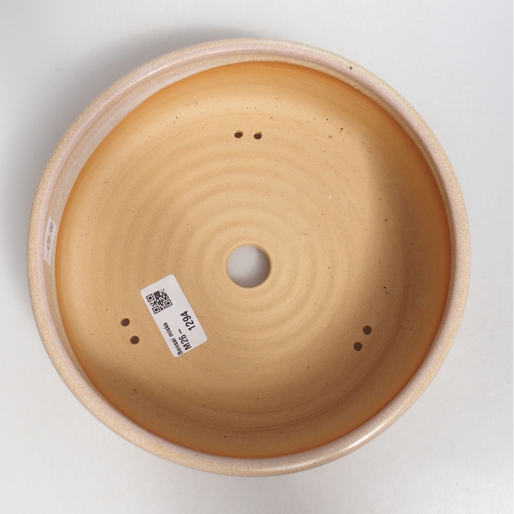 Ceramic bonsai bowl 20,5 x 20,5 x 6 cm, colour beige